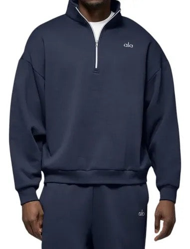 HOODIE ALO ZIP AZUL
